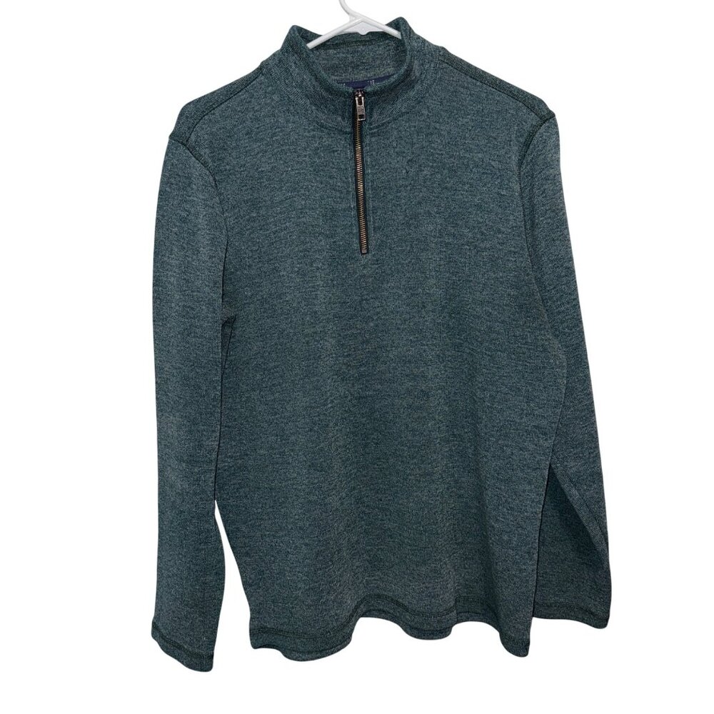 Gap Mens Quarter-Zip Pullover Sweatshirt L Heather Green